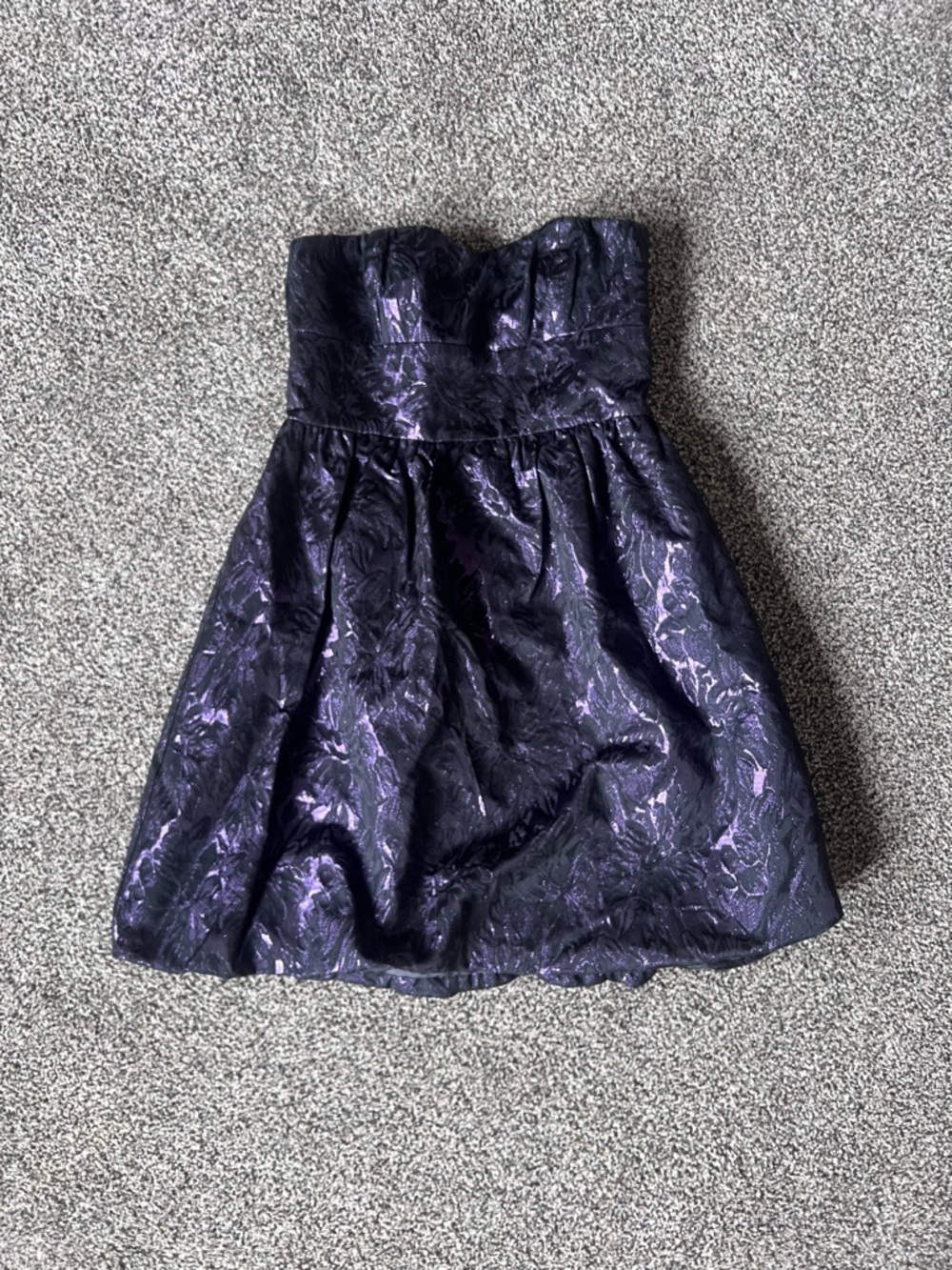 Delia’s Strapless Purple Floral & Black Dress